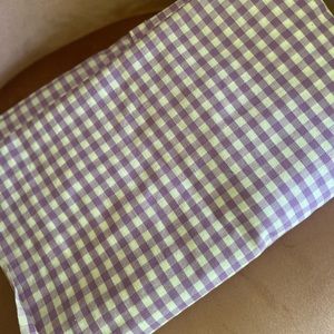 4 1/2 yards Vintage purple and white gingham cotton fabric